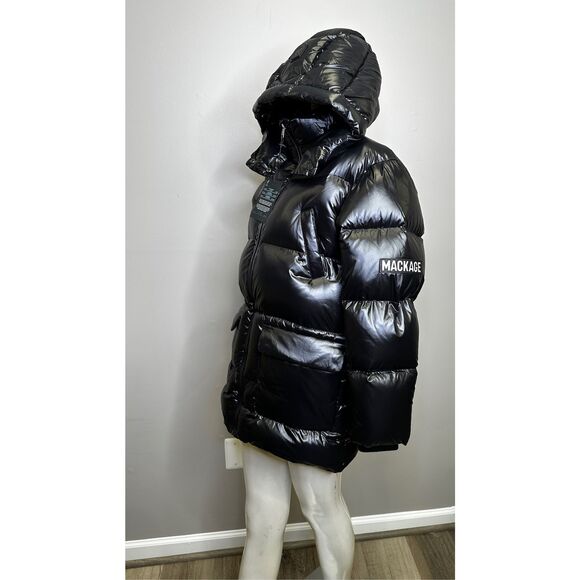 NWT Mackage Montreal Zip-up Ski Hooded Kendrick Puffer Coat Black Size 12 $525 - Picture 8 of 14